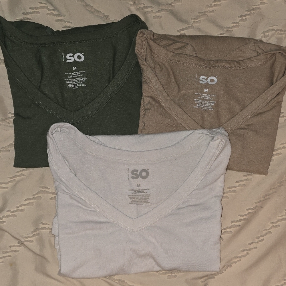SO Olive Green V-Neck T-Shirt
